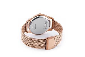 Henry London Unisex Richmond Watch with Analogue Display and Rose Gold Bracelet Strap HL39-LM-0162 