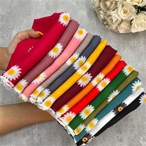 مینی اسکارف دست دوز طرح بابونه و فانتزی عبیرشاپ (هدیه و تخفیف)