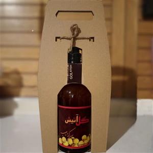سرکه سیب گل آتیش با بطری شیشه ای و درب چوب پنبه ای بدون اسانس با غلظت بالا و خواص دارویی با بسته بندی هدیه
