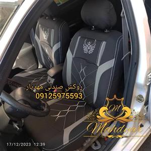 روکش صندلی سورن جدیدمشکی بندطوسی  پارچه برزنت جودون سنگین ..