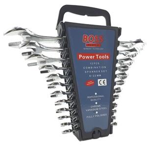 آچار یکسر تخت و یکسر رینگی باس مدل 12S مجموعه 12 عددی