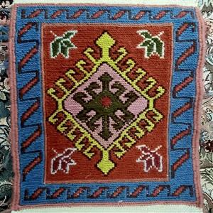 ورنی دستبافت عشایر  قره داغ طرح خروس  کاری ناب و عالی  ابعاد 20در20