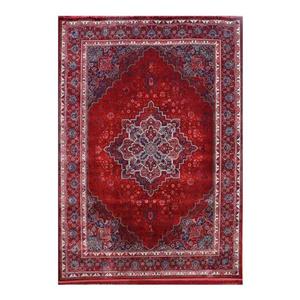 فرش ماشینی 1200 شانه زمینه قرمز لاکی حاشیه سبز مدل هریس آوانگارد  