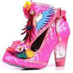 Irregular Choice Bellisima Pink Embellished Statement Pump with Parrot