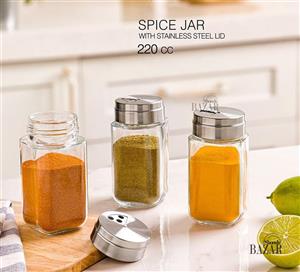 جا ادویه شیشه ای در استیل لیمون کد 2420