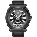 FAERDUO Men's Big Face Watches Metal Style Mens Watch Mens Casual Sports Quartz Leather Watch