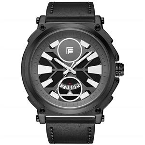 FAERDUO Men's Big Face Watches Metal Style Mens Watch Mens Casual Sports Quartz Leather Watch 