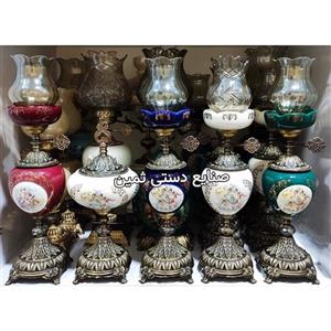 شمعدان فرشته سرامیک لاله تراش لامپا برنزی(پس کرایه)