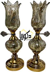 شمعدان جفتی آنتیک شامپاینی کد jsi/40eSH
