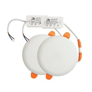 هالوژن سقفی ال ای دی 12 وات دیپلمات مدل فول لایت طرح فنر متغیر توکار گرد بسته 2 عددی