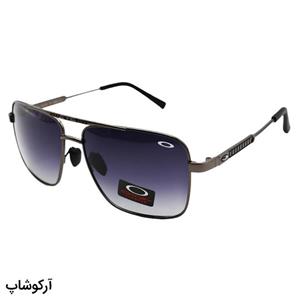 عینک آفتابی OAKLEY با فریم چندضلعی، رنگ نوک مدادی، لنز دودی هایلایت و پلاریزه مدل 008922