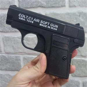 اسباب بازی تفنگ کلت کمری ساچمه ای طرح فلزی خشابدار مدل c.1  سی وان پرقدرت و شاه کش