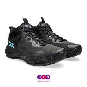 کفش کتونی ساق بلند والیبال بسکتبال اسیکس مدل نوا سورج سورژ asics NOVA SURGE 2023 کیفیت مستر کوالیتی ویتنام رنگ مشکی سبز 