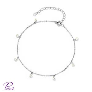 پابند نقره زنانه پالیمو مدل نگین سفید آویز کد B2208 