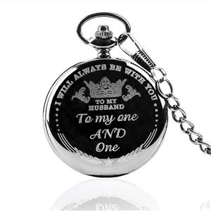 Anniversary Gifts for Men, Engraved to My Husband Pocket Watch from Wife Gift,Husband Gifts from Wife Pocket Watches, Best Birthday Gifts for Him,Father Day Gifts