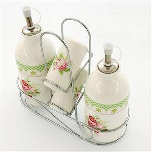 ست ادویه و سرکه و آبلیمو طرح گلدار یونیک استار کد hmt06