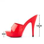 GEKX Sandals Woman Europe Female Sexy Ultra-high Heels 13-15 cm Banquet Bride Wedding Shoes Large Code Sizes 35-42,Very 13cm,5.5