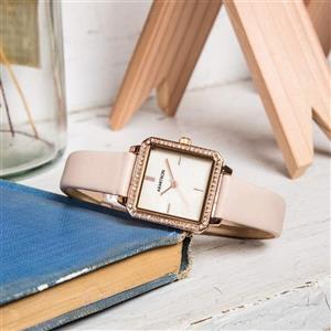 Armitron Women's 75/5597RMRGBH Swarovski Crystal Accented Rose Gold-Tone and Blush Pink Leather Strap Watch