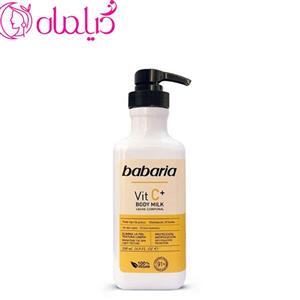 شیر بدن پمپی باباریا babaria حاوی ویتامین C مناسب انواع پوست حجم 500 میل