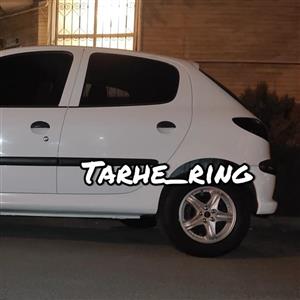 قالپاق طرح رینگ پژو 206 مدل اسپرت سایز رینگ و لاستیک فابریک چرخ ماشین پژویی 5پر ستاره ای 