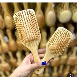 برس چوب بامبو اصلی بسیار با دوام تقویت کننده ریشه مو گره باز کن ضد ریزش رفع شوره و موخوره 