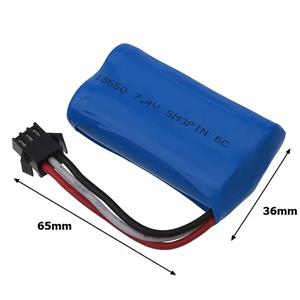 باتری لیتیوم یون دوسل 7.4  ولتی 1200 میلی آمپر سایز 18650 سوکت SM-3PIN