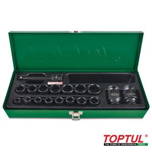 جعبه بکس 18 پارچه 1/2 فشارقوی (مشکی) تاپ تول TOPTUL مدل GCAD1807