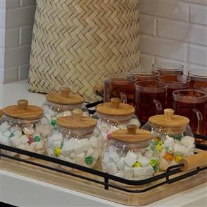 قندان پیرکس درب چوبی