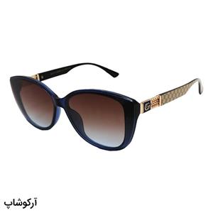 عینک آفتابی زنانه گوچی با فریم طوسی رنگ، گربه ای شکل و عدسی سایه روشن مدل M9060