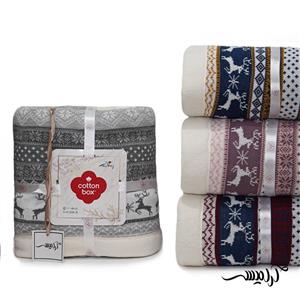 پتو تکنفره گوزنی برند ترک cotton box (مدل دوم )
