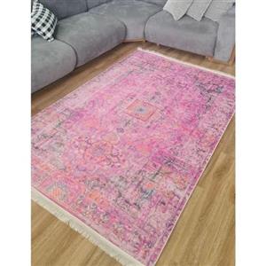 فرش چاپی مخمل صورتی وینتیج M193 (پس کرایه)