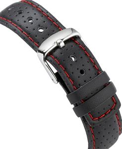 Casio Stainless Steel Edifice Square Black Dial Chronograph Strap Red Accents 