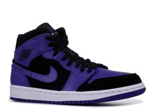 Jordan Air 1 Mid Basketball Shoes M12 W13.5 Black Dark Concord White 