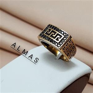 انگشتر پرنگین طلاروس مردانه سایز11محصول شماره 104. 
