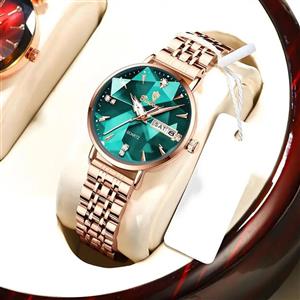 ساعت زنانه مارک binbond مدل 586 رنگ ثابت دارای دو تقویم دو قفله مخفی بند فلزی کیفیت عالی کد 1922381