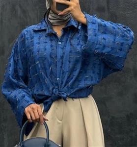 شومیز آستین بلند یقه برگردان دخترانه مدل خوشه