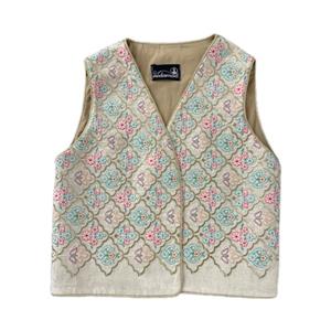 جلیقه زنانه ندامد مدل بهار نارنج لینن سوزندوزی