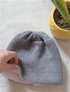 کلاه  زمستانی دولایه کوتاه گرم دستبافت تک رنگ