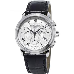 ساعت مچی مردانه اصل | برند فردریک کنستانت | مدل FC-292MC4P6 Frederique Constant Men's FC292MC4P6 Persuasion Stainless Steel Chronograph Watch With Black Leather Strap