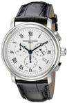 Frederique Constant Men's FC292MC4P6 Persuasion Stainless Steel Chronograph Watch With Black Leather Strap