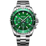 MEGIR Men's Stainless Steel Business Quartz Watches Wateproof Luminous Chronograph Miitary Wristwatch Man