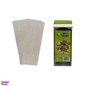 موم موبر اطلس (Atlas) مدل Olive حجم 100 میلی‌لیتر به همراه پد اپیلاسیون بسته 10 عددی 