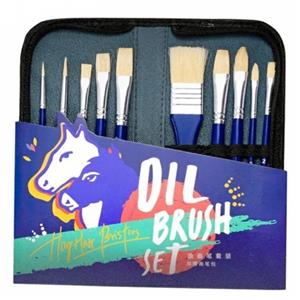 ست قلموی رنگ روغن ماریس (10 قلم مو بهمراه کیف)