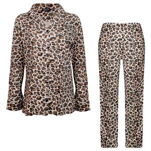 ست شومیز و شلوار زنانه لین مدل نخ پنبه پلنگی کد 5196-148