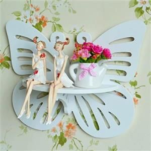 شلف طاقچه دیواری طرح پروانه تک سایز مناسب برای اتاق خواب و انواع دکوراسیون 