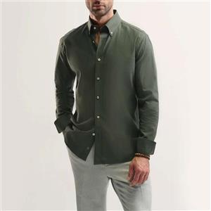 پیراهن آستین بلند یقه دکمه دار مردانه کروم مدل 2510112