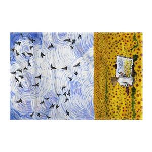 کاغذ کادو ترمه طراحان ایده مدل پترن ون گوگ کد strm1019