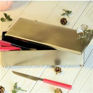 جاکاردی در دار مدل شاپرک استیل و آبکاری طلایی سالینو  کد 410 ( جاقاشقی جا کاردی )