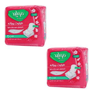 پد بهداشتی روزانه مولپد مدل طبیعت دو بسته 20 عددی