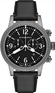 Burberry Swiss TOP Swiss Watch Chronograph Men Women Utilitarian Black Authentic Leather Black Date Dial BU7818 